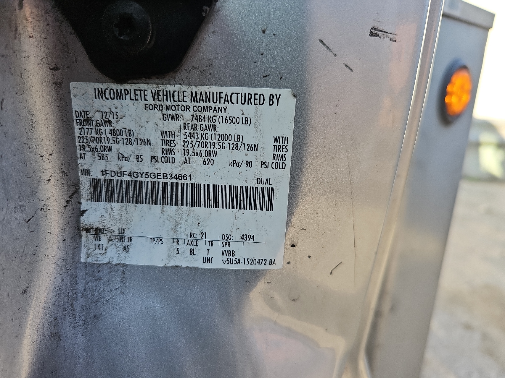 1FDUF4GY5GEB34661 2016 Ford F450 Super Duty