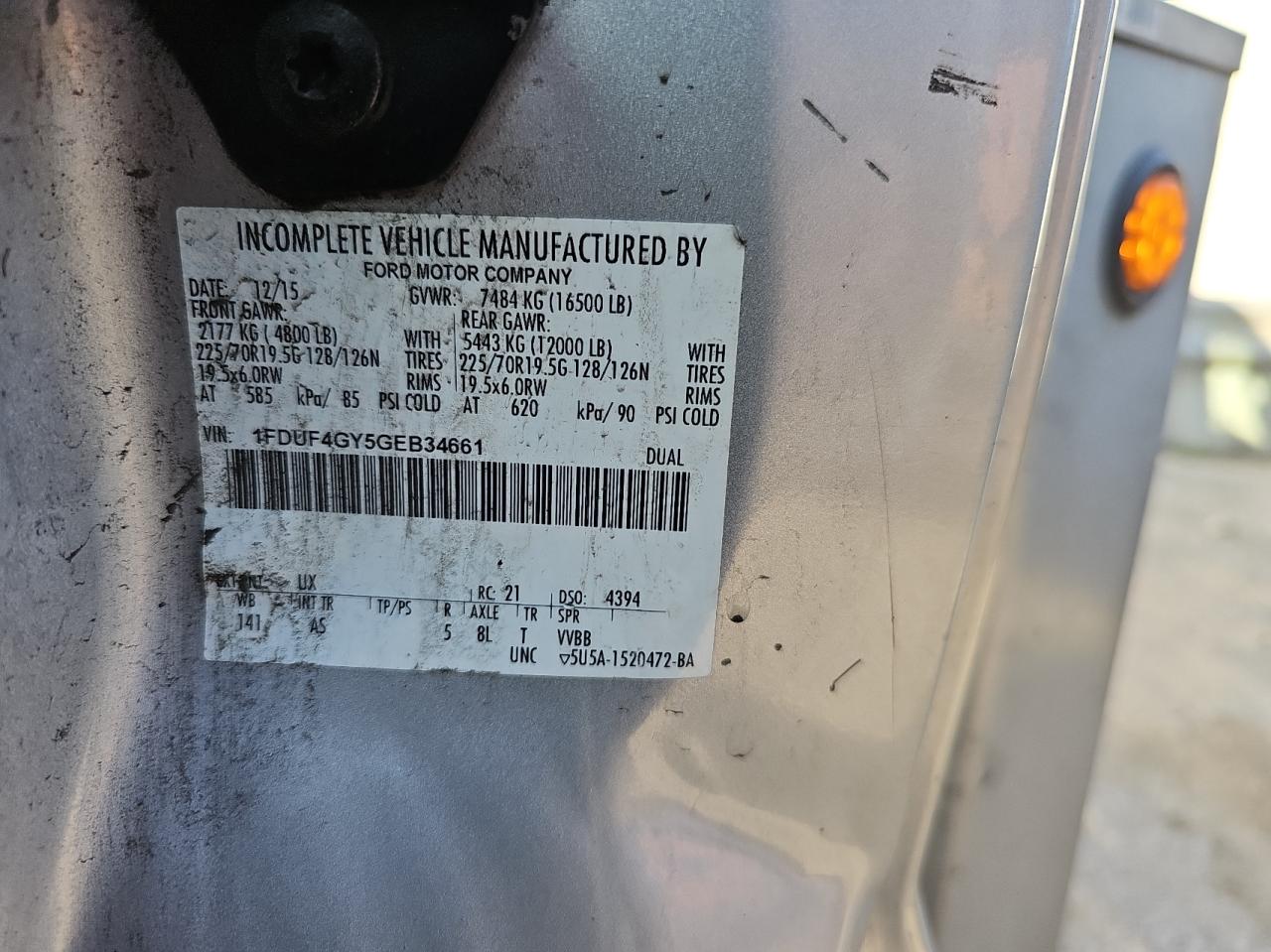 2016 Ford F450 Super Duty VIN: 1FDUF4GY5GEB34661 Lot: 66066994
