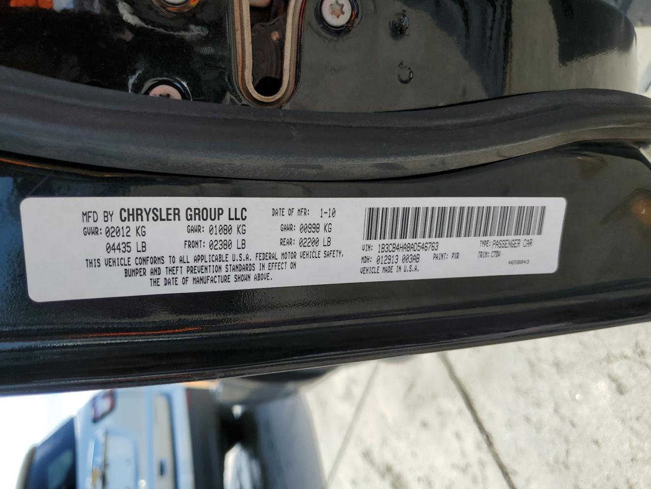 1B3CB4HA8AD546763 2010 Dodge Caliber Sxt