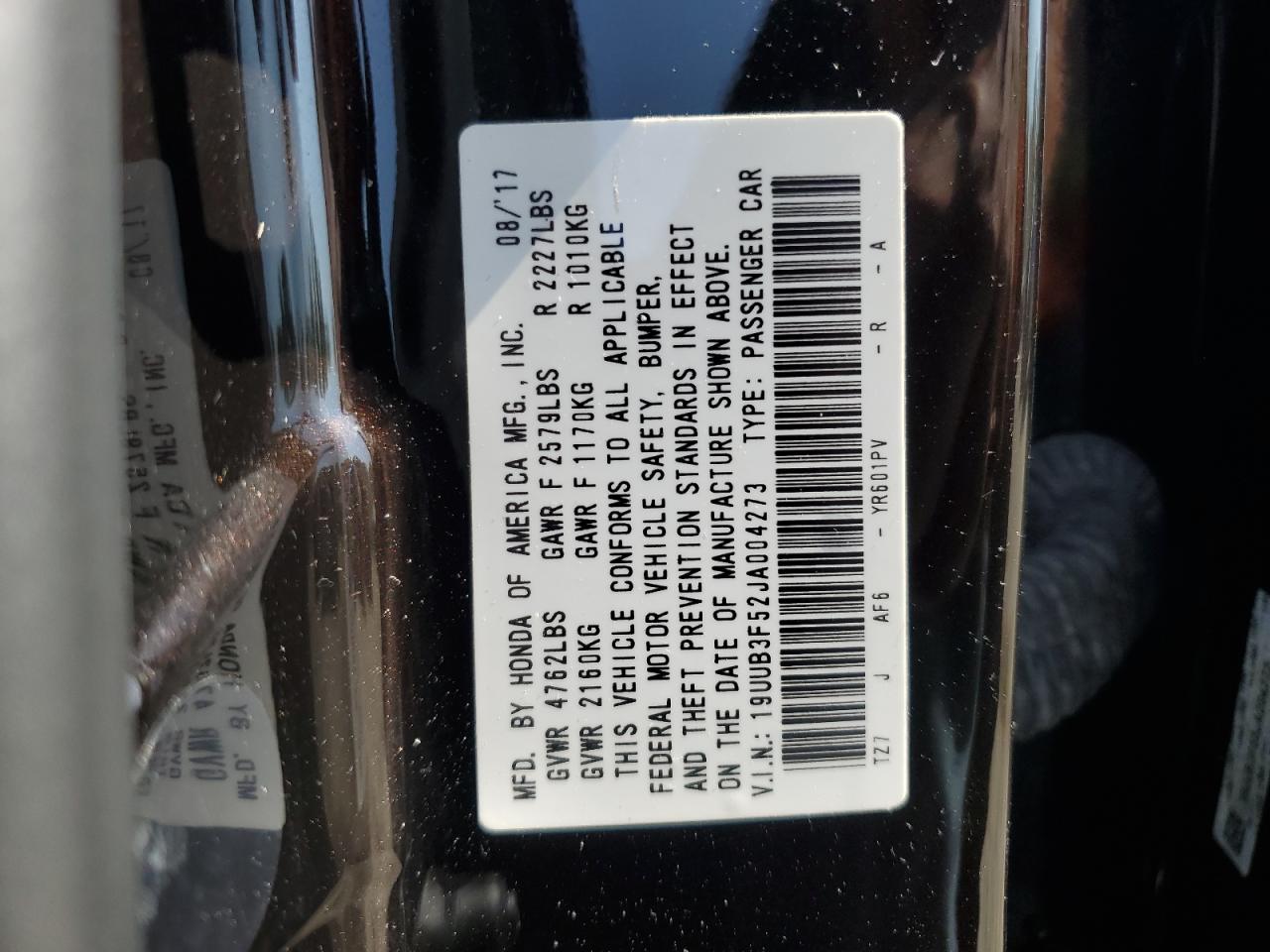 19UUB3F52JA004273 2018 Acura Tlx Tech