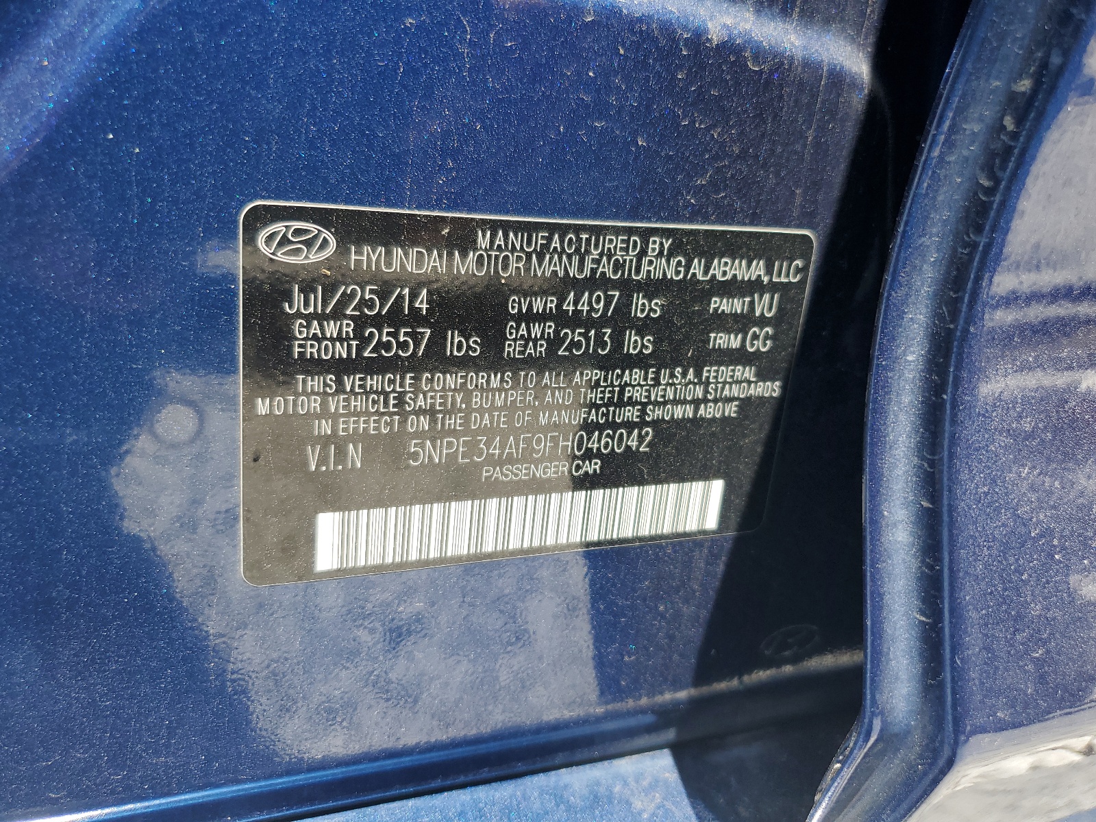 5NPE34AF9FH046042 2015 Hyundai Sonata Sport