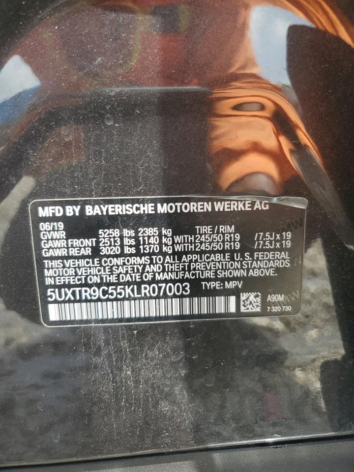 2019 BMW X3 xDrive30I VIN: 5UXTR9C55KLR07003 Lot: 68116704