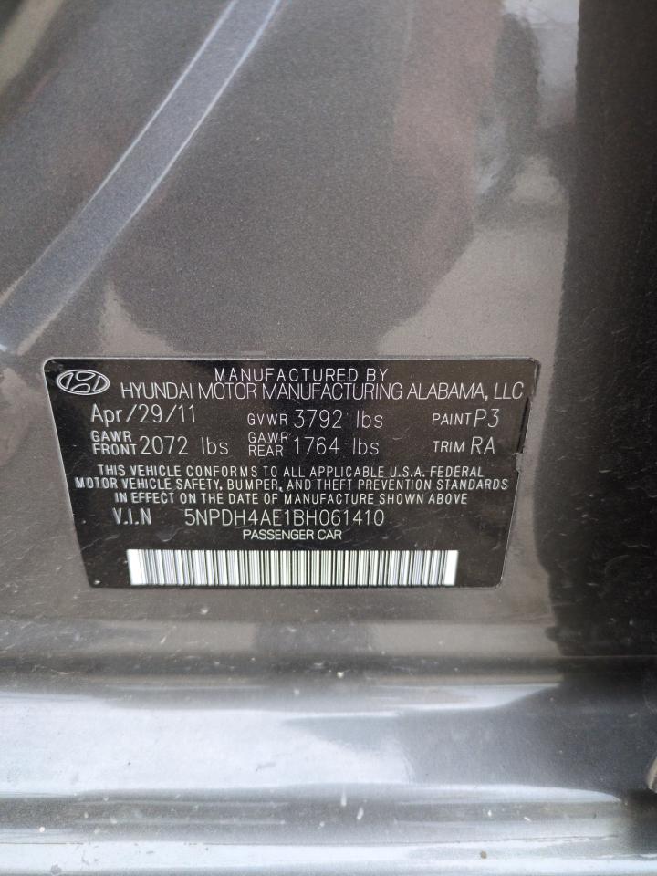 5NPDH4AE1BH061410 2011 Hyundai Elantra Gls