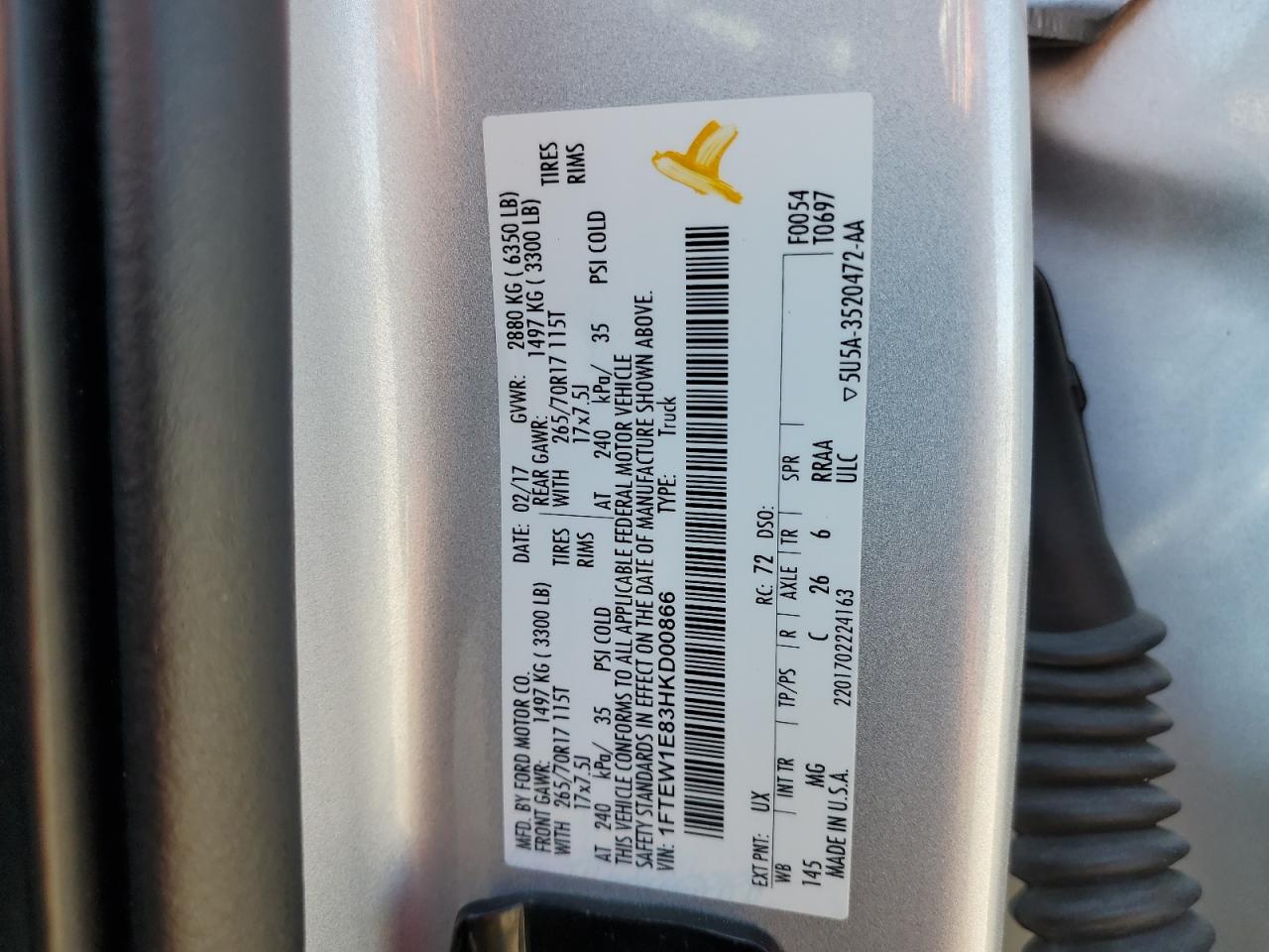 1FTEW1E83HKD00866 2017 FORD F-150 - Image 13