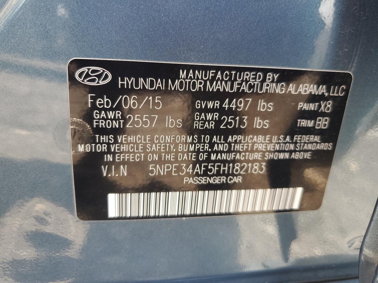 2015 Hyundai Sonata Sport VIN: 5NPE34AF5FH182183 Lot: 66480734