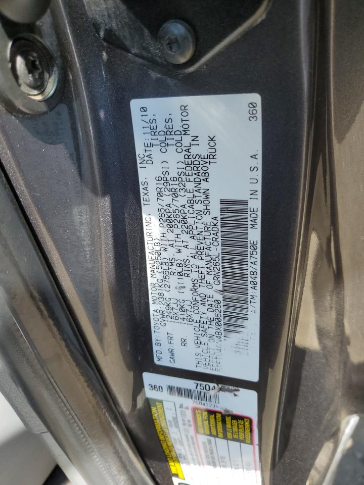 5TFTU4GN4BX006260 2011 Toyota Tacoma Prerunner Access Cab