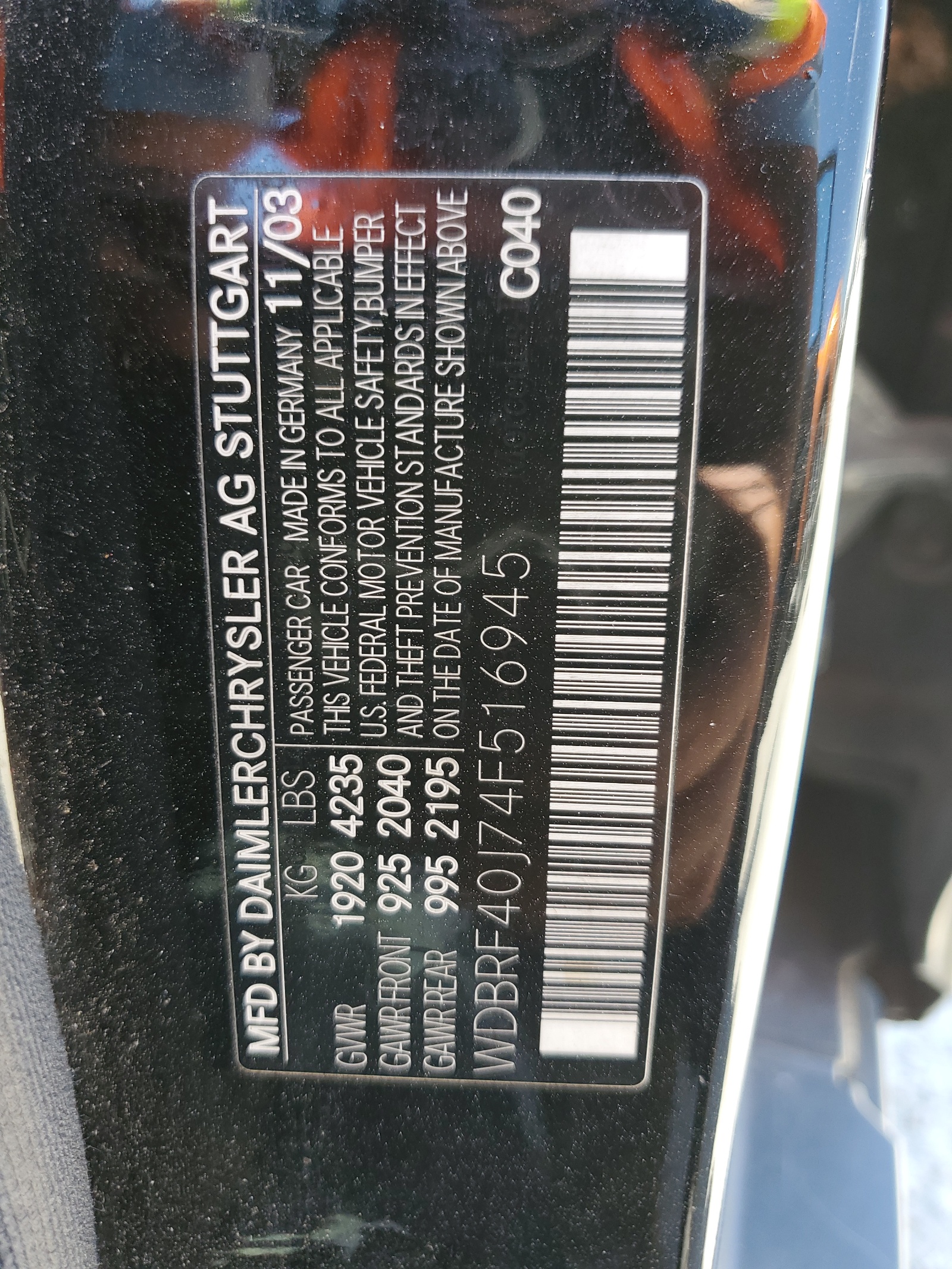 WDBRF40J74F516945 2004 Mercedes-Benz C 230K Sport Sedan