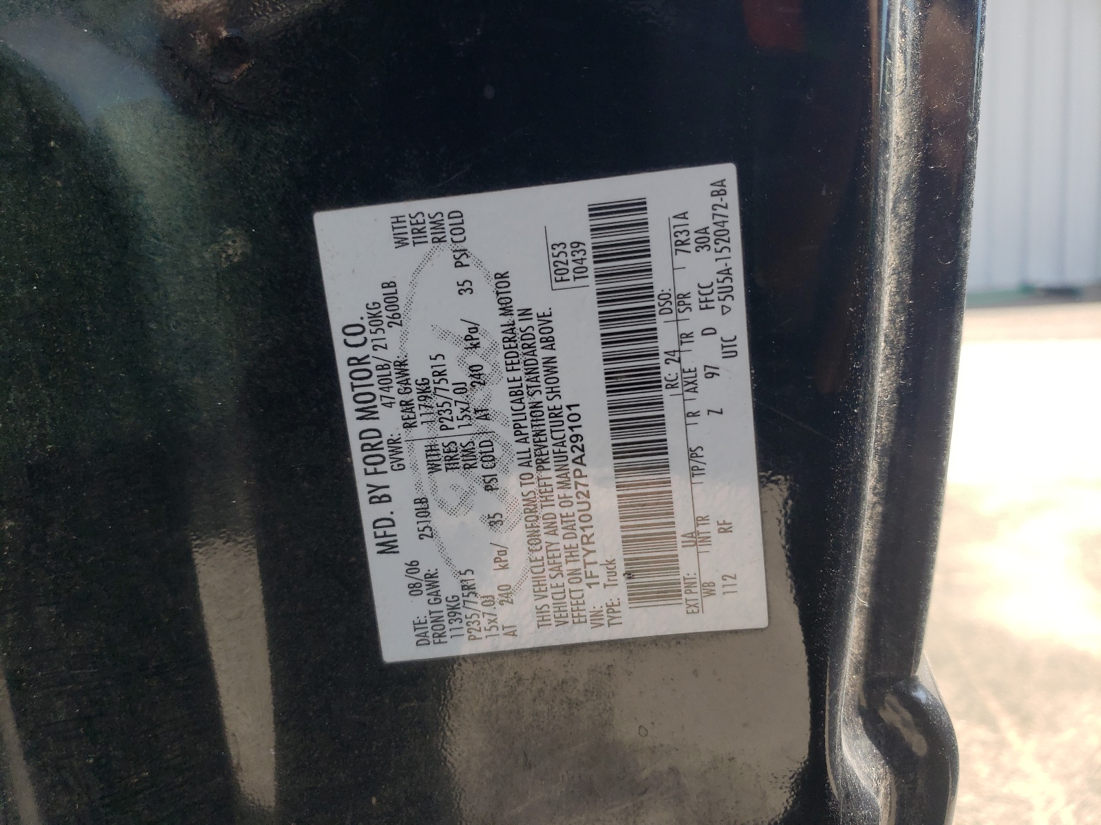 1FTYR10U27PA29101 2007 Ford Ranger