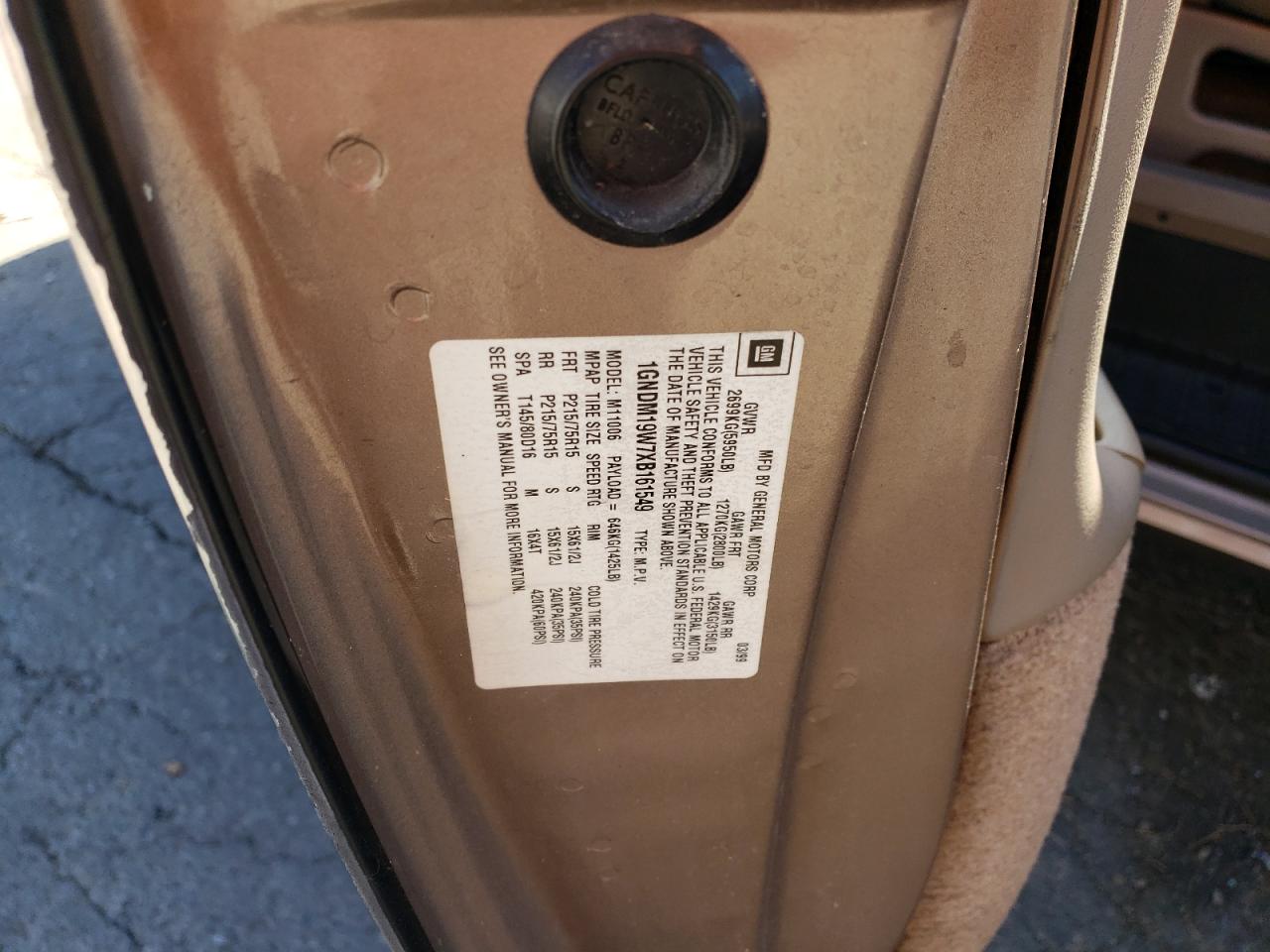 1999 Chevrolet Astro VIN: 1GNDM19W7XB161549 Lot: 65799234