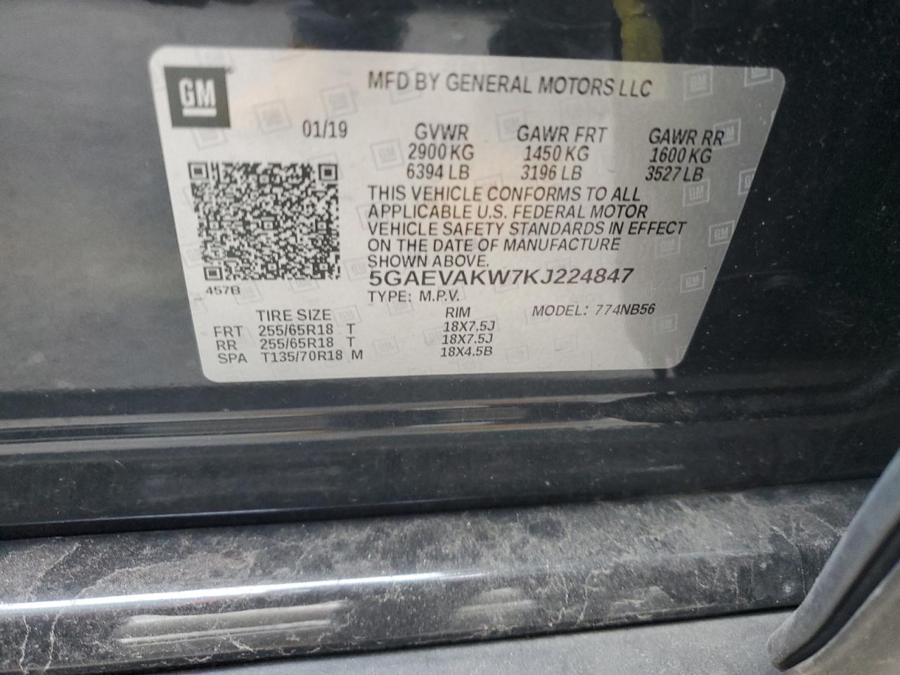 VIN 5GAEVAKW7KJ224847 2019 BUICK ENCLAVE no.13