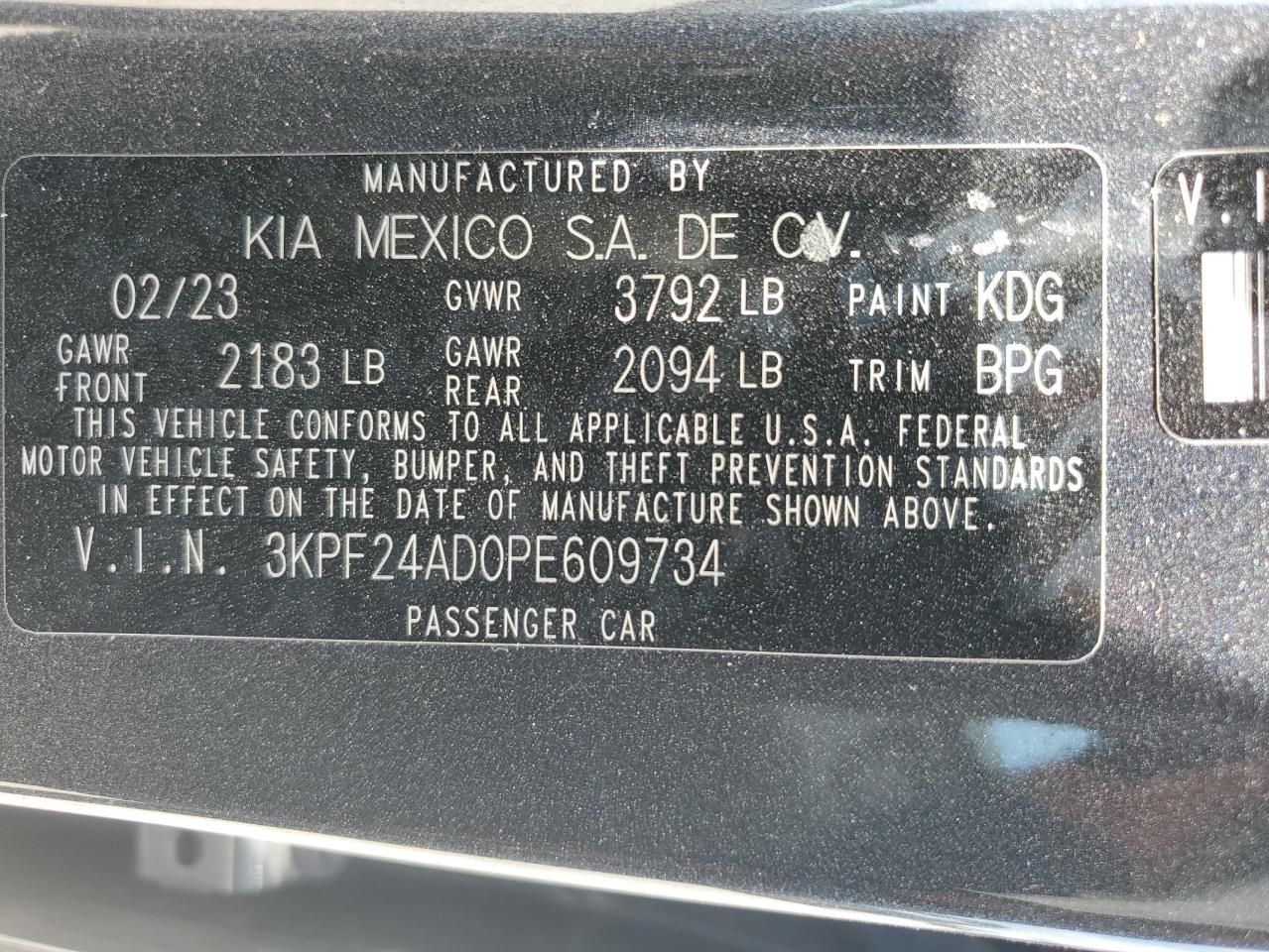 3KPF24AD0PE609734 2023 KIA FORTE - Image 13