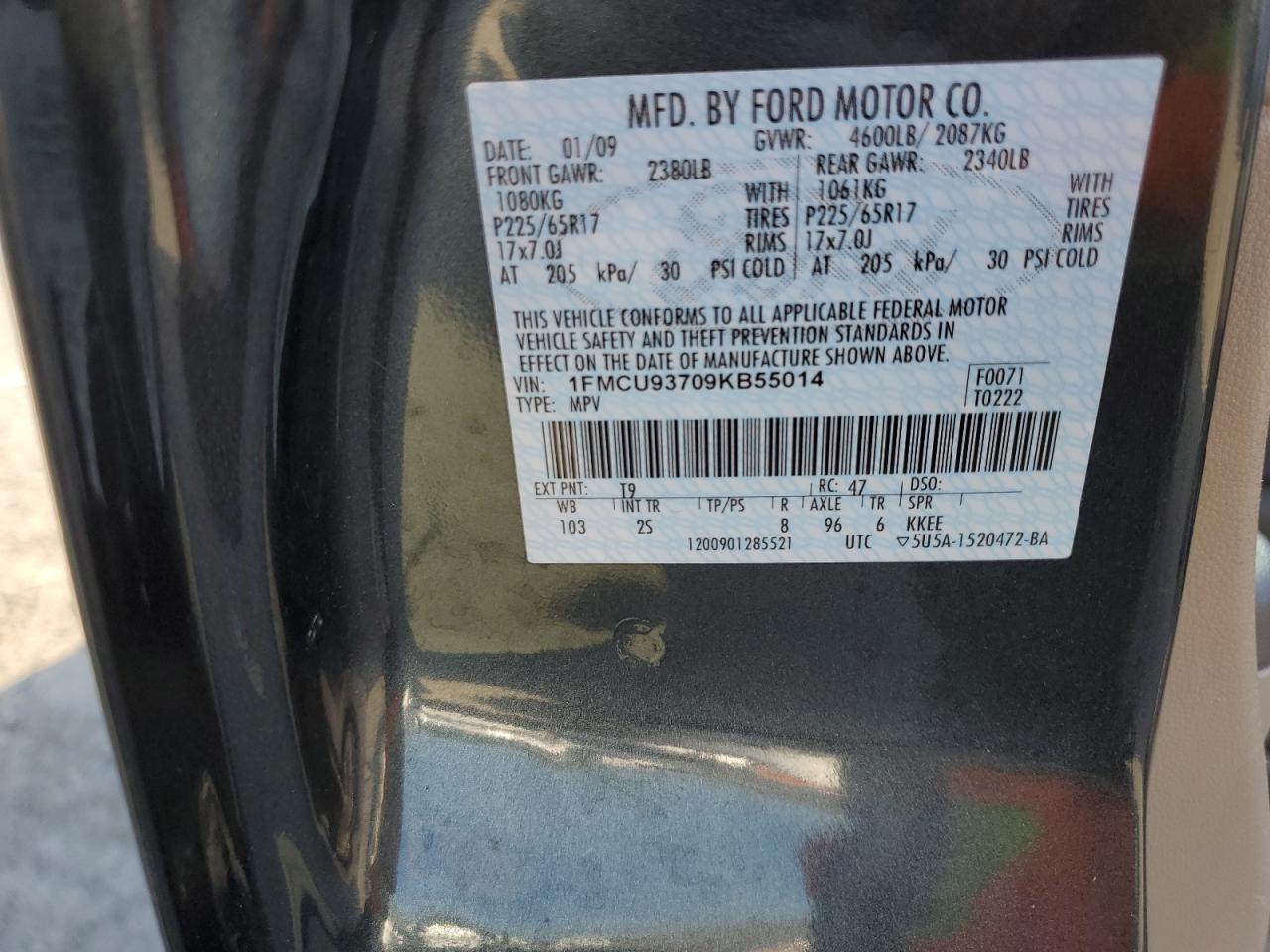 1FMCU93709KB55014 2009 Ford Escape Xlt