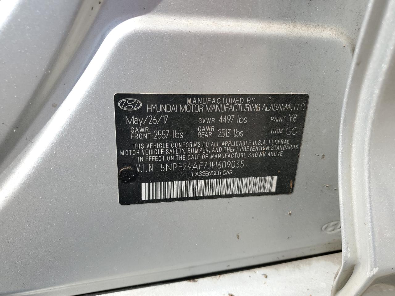 2018 Hyundai Sonata Se VIN: 5NPE24AF7JH609035 Lot: 66808594