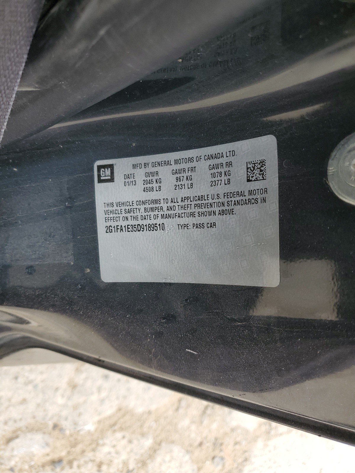 2G1FA1E35D9189510 2013 Chevrolet Camaro Ls