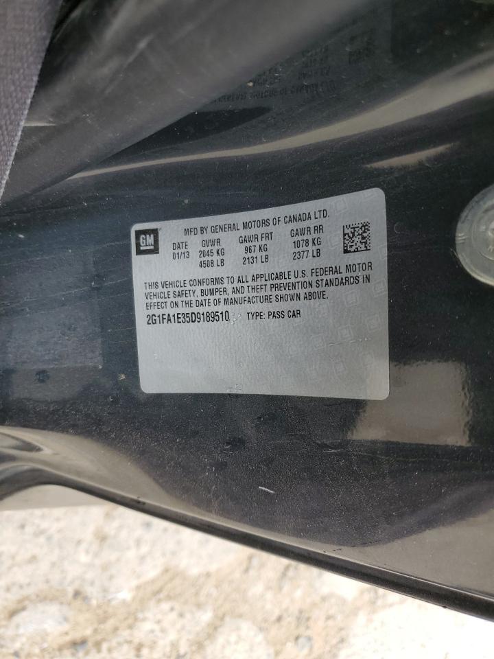 2013 Chevrolet Camaro Ls VIN: 2G1FA1E35D9189510 Lot: 65864504