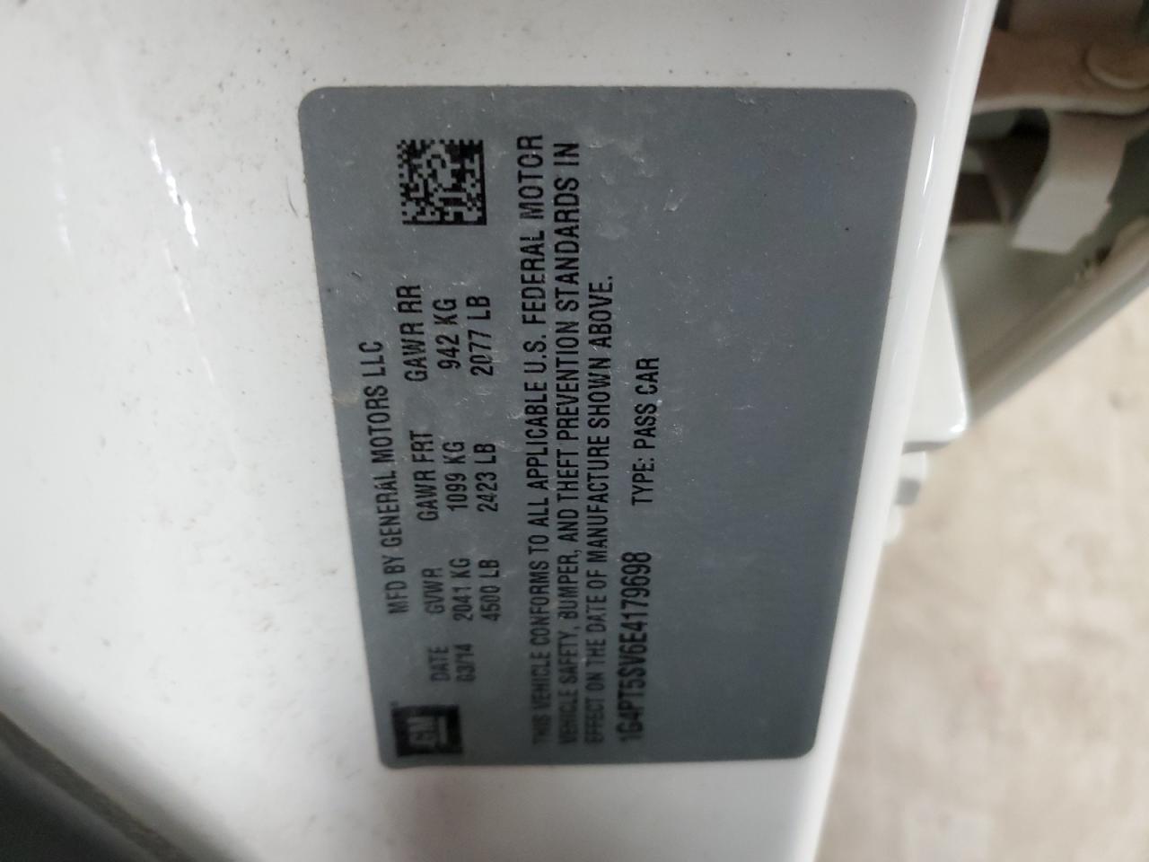 2014 Buick Verano Premium VIN: 1G4PT5SV6E4179698 Lot: 68112294