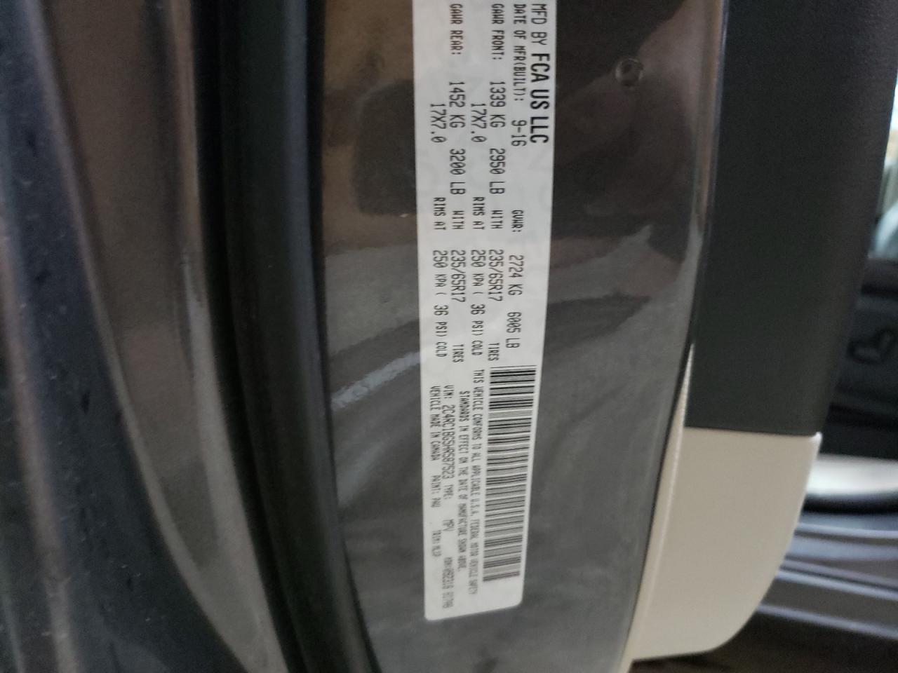 2017 Chrysler Pacifica Touring L VIN: 2C4RC1BG5HR587523 Lot: 69212614