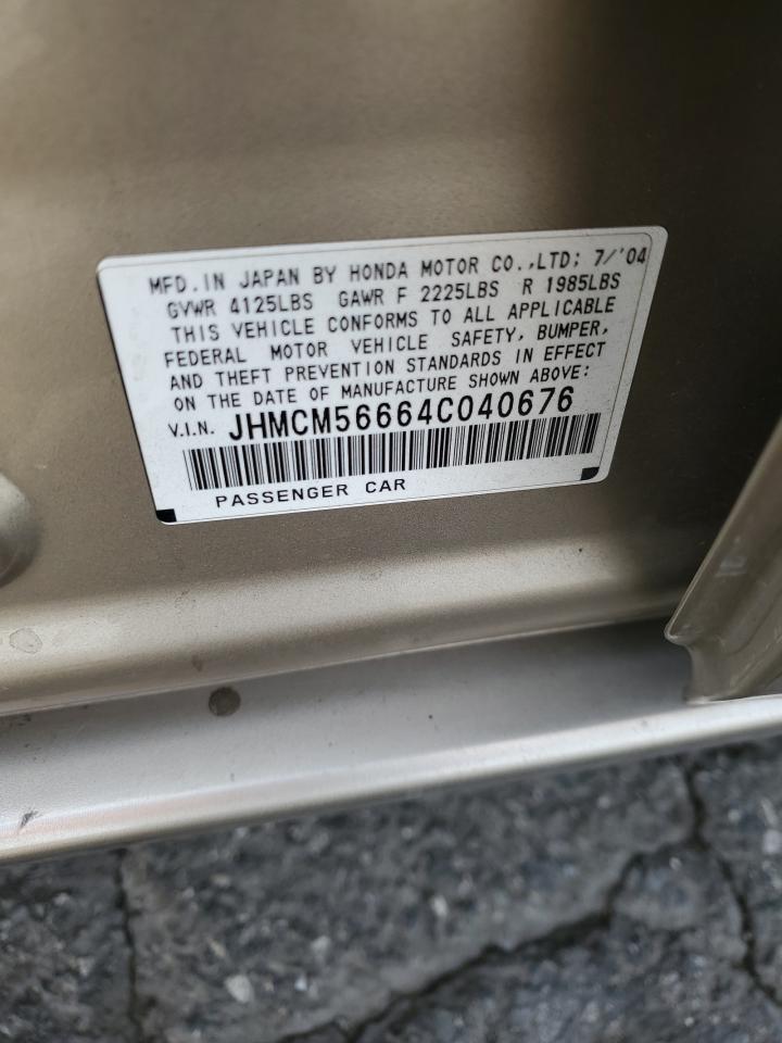 2004 Honda Accord Ex VIN: JHMCM56664C040676 Lot: 66128654