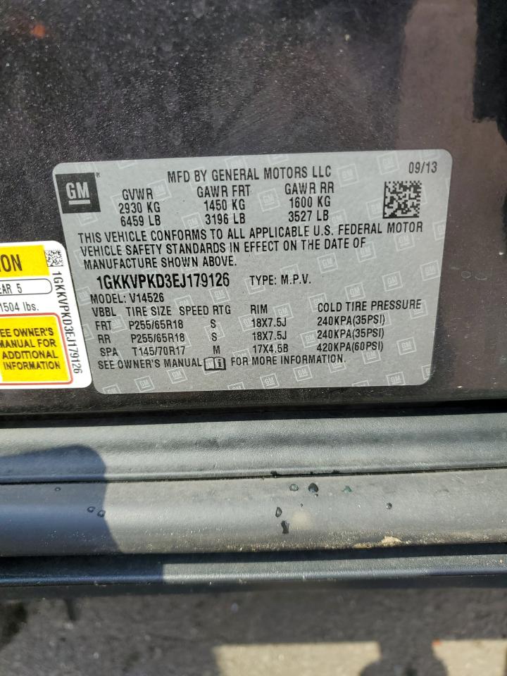 2014 GMC Acadia Sle VIN: 1GKKVPKD3EJ179126 Lot: 66790854