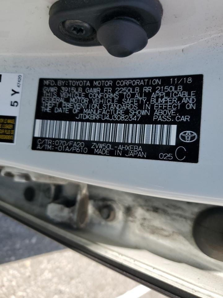 2018 Toyota Prius VIN: JTDKBRFU4J3082347 Lot: 66845174
