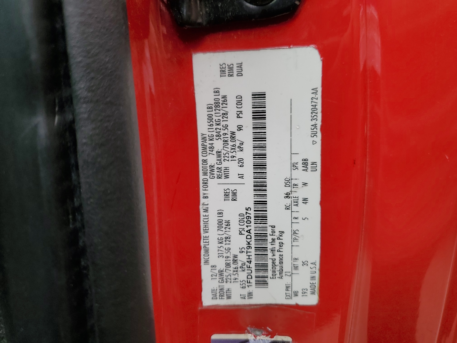 1FDUF4HT9KDA10975 2019 Ford F450 Super Duty