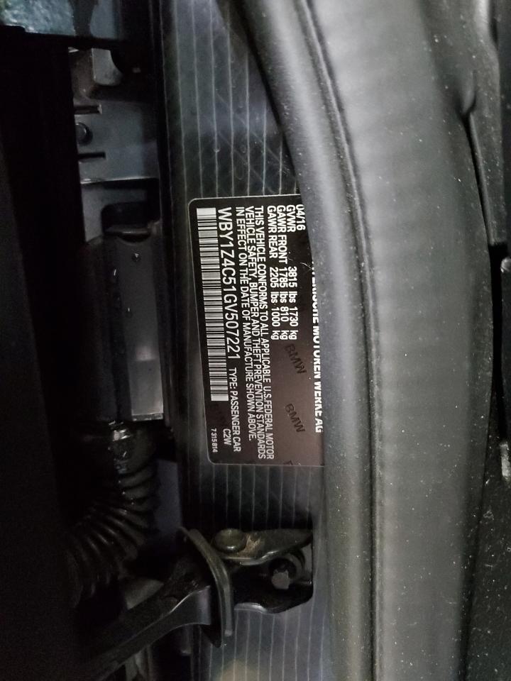 2016 BMW I3 Rex VIN: WBY1Z4C51GV507221 Lot: 65020954