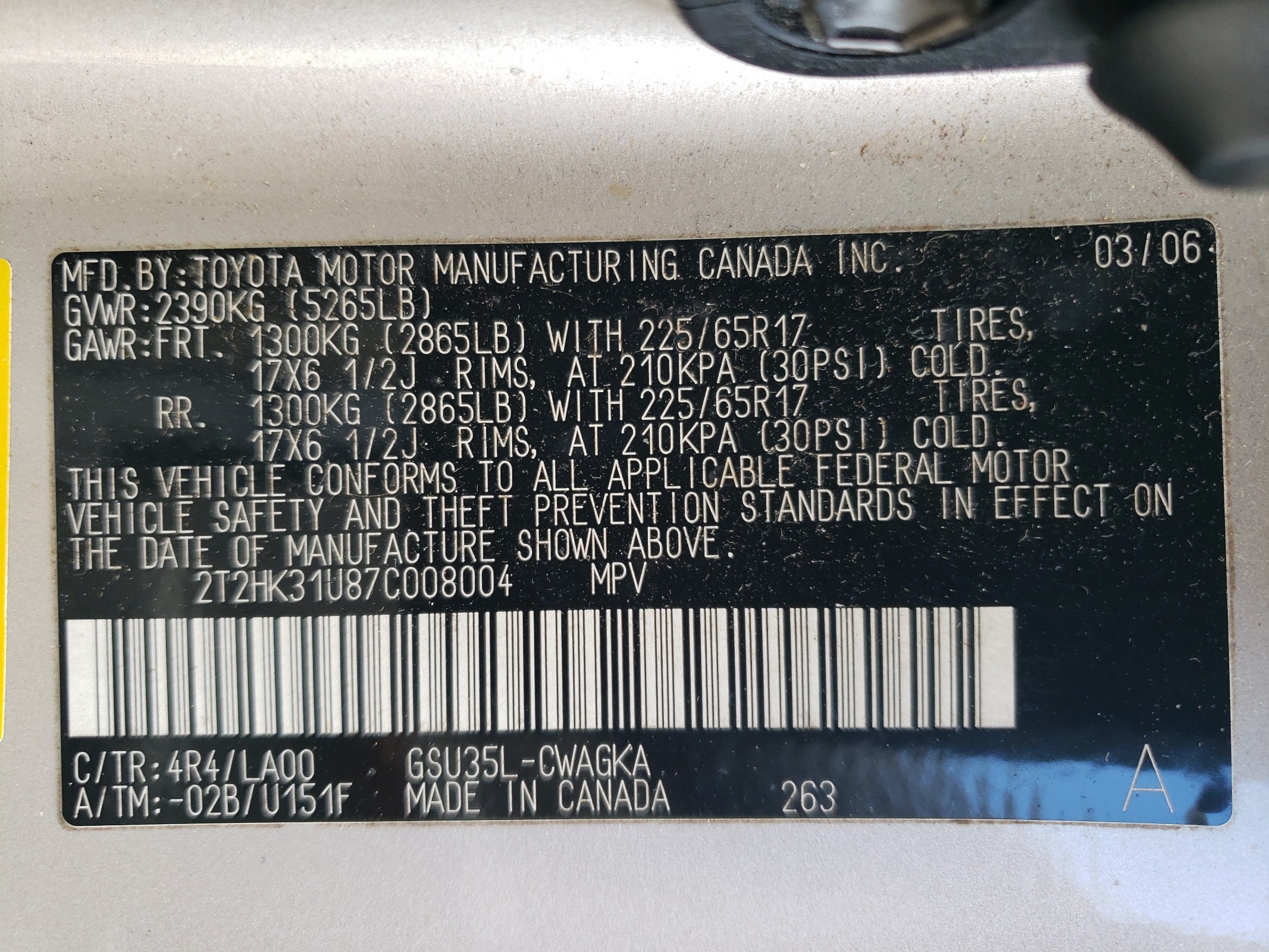 2T2HK31U87C008004 2007 Lexus Rx 350