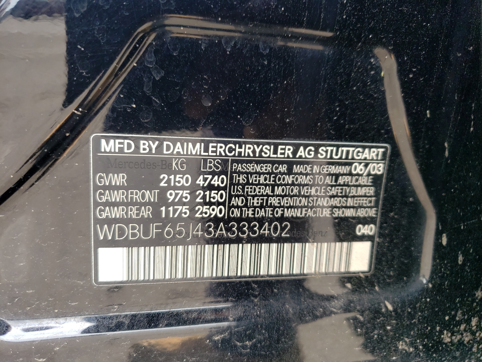 WDBUF65J43A333402 2003 Mercedes-Benz E 320