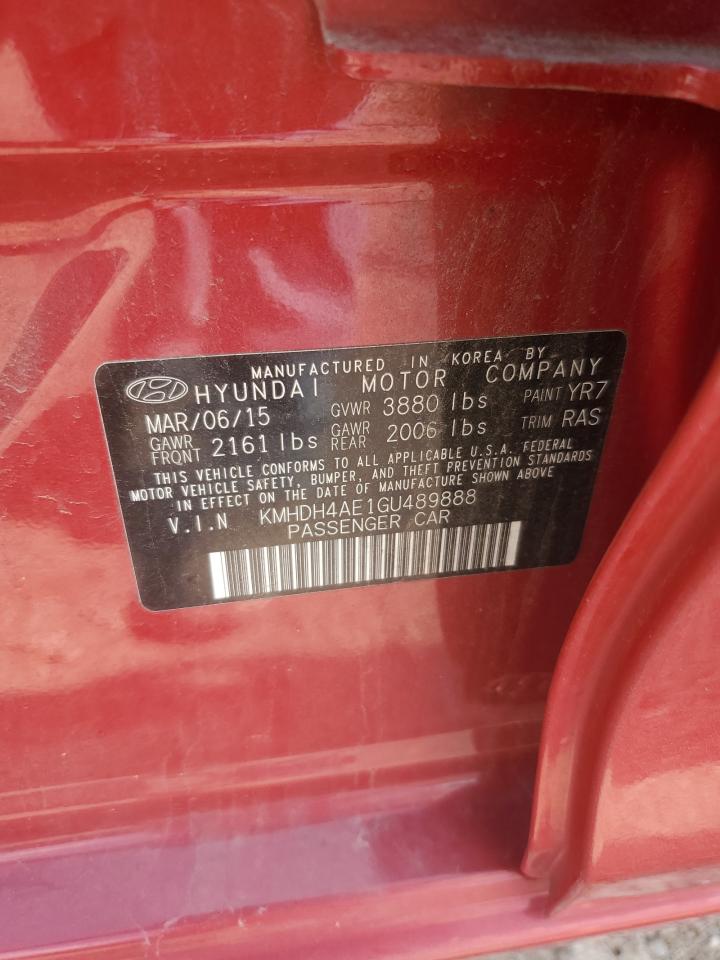 2016 Hyundai Elantra Se VIN: KMHDH4AE1GU489888 Lot: 68340804