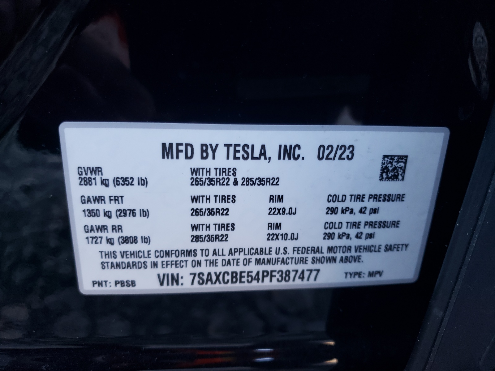 7SAXCBE54PF387477 2023 Tesla Model X