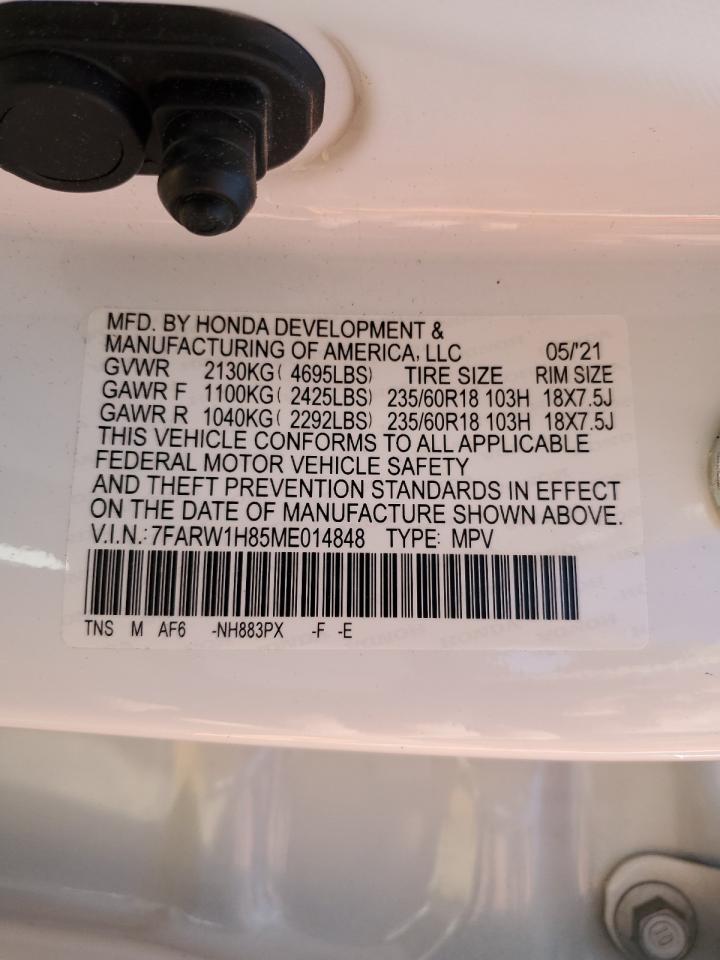 2021 Honda Cr-V Exl VIN: 7FARW1H85ME014848 Lot: 66013904