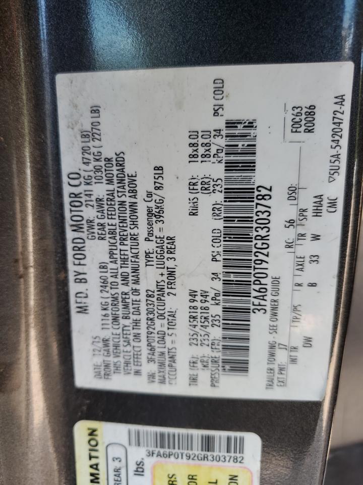 3FA6P0T92GR303782 2016 FORD FUSION - Image 12