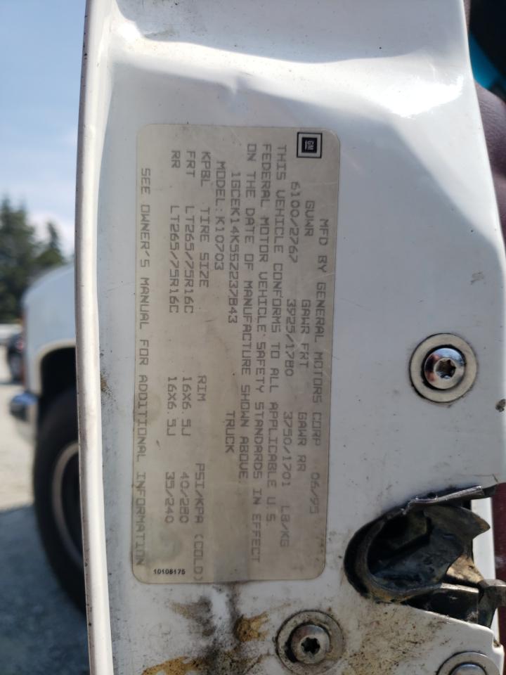 1995 Chevrolet Gmt-400 K1500 VIN: 1GCEK14K5SZ237843 Lot: 65776554