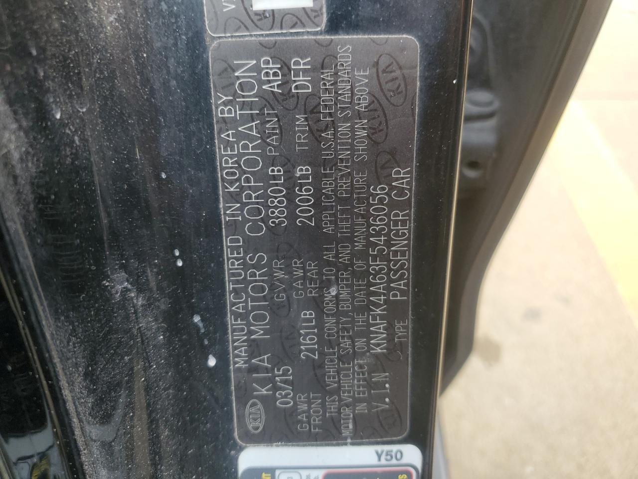 2015 Kia Forte Lx VIN: KNAFK4A63F5436056 Lot: 65591674