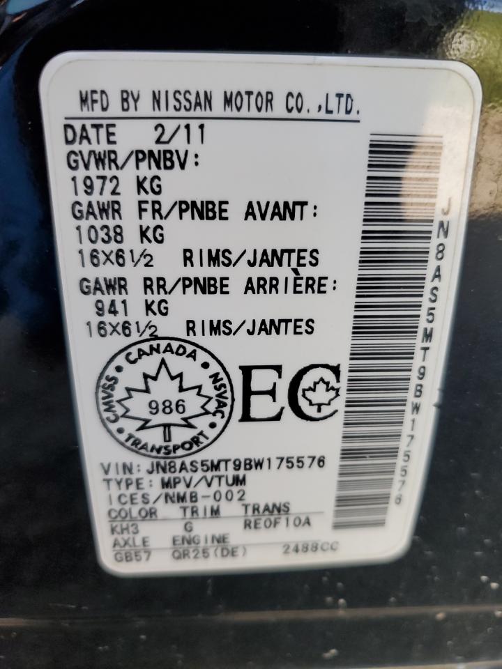 JN8AS5MT9BW175576 2011 Nissan Rogue S