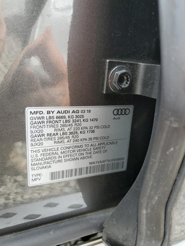 WA1VAAF70JD036093 2018 Audi Q7 Prestige