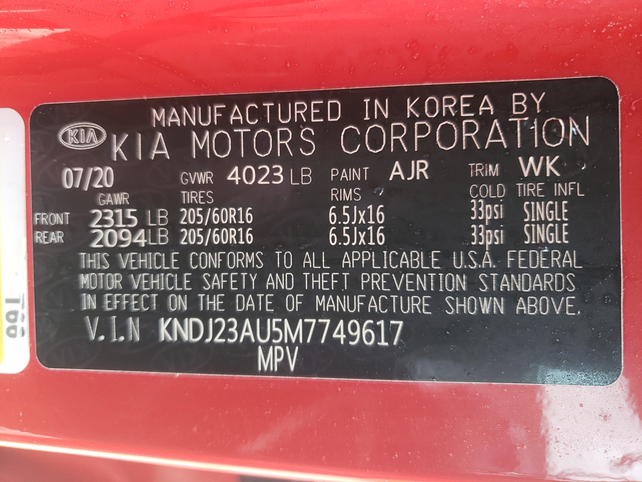 KNDJ23AU5M7749617 2021 Kia Soul Lx