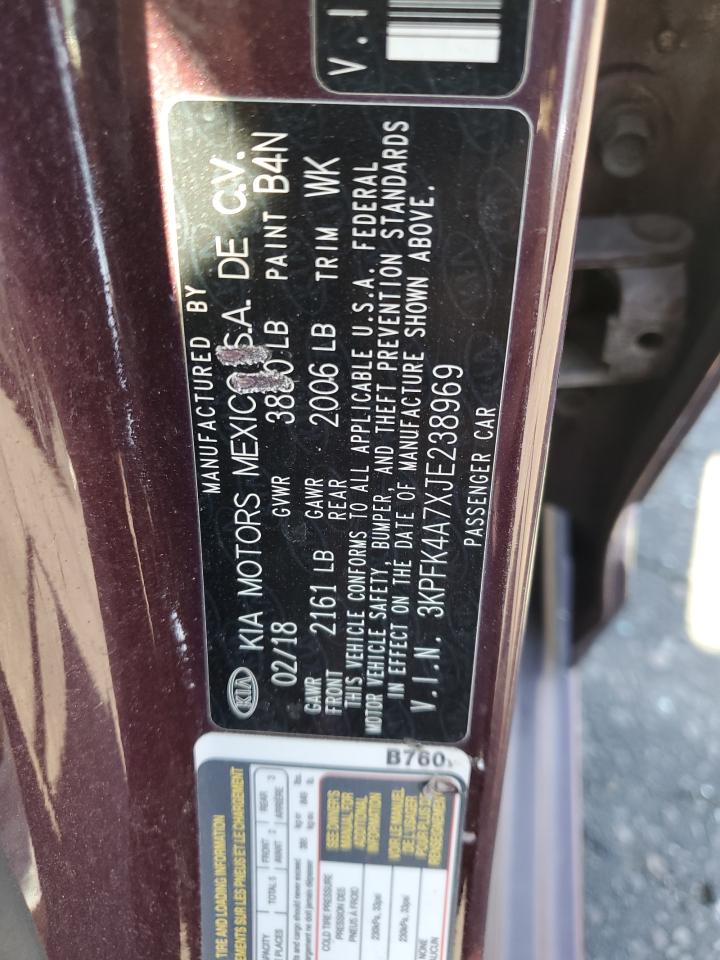 2018 Kia Forte Lx VIN: 3KPFK4A7XJE238969 Lot: 67399114
