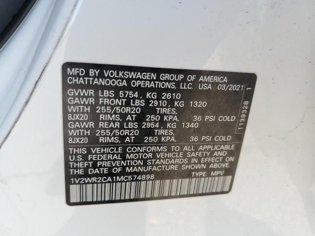 1V2WR2CA1MC574898 Volkswagen Atlas SE 15