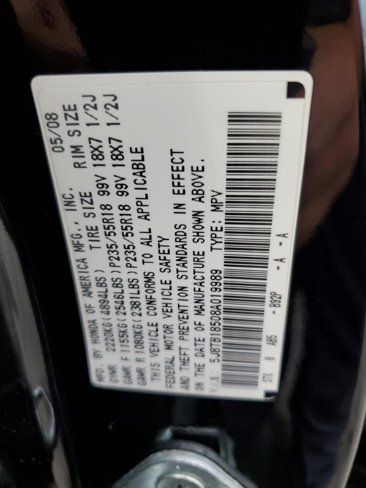 5J8TB18508A019989 2008 Acura Rdx Technology