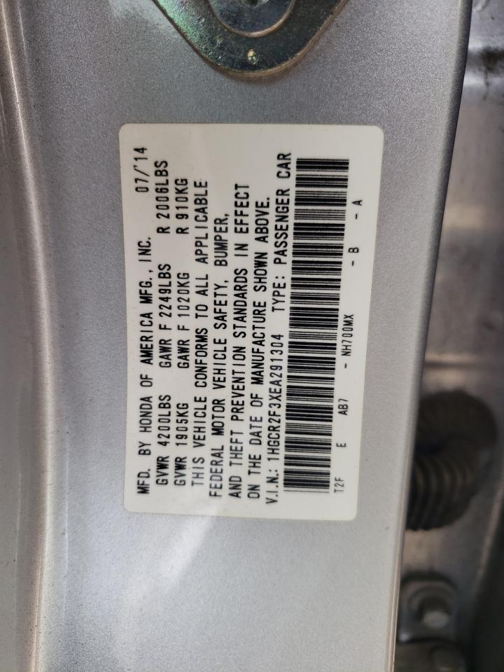 2014 Honda Accord Lx VIN: 1HGCR2F3XEA291304 Lot: 66317804