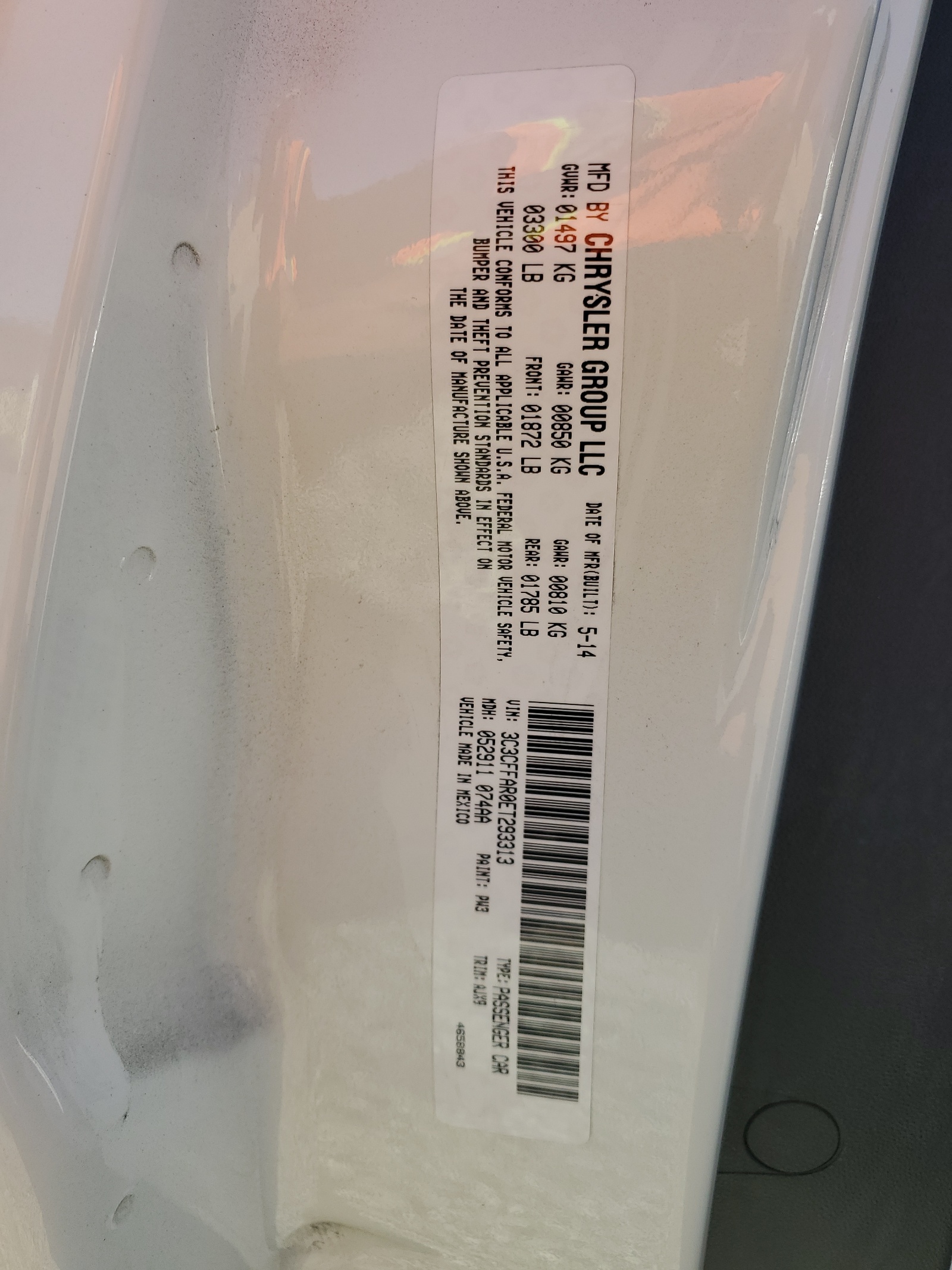 3C3CFFAR0ET293313 2014 Fiat 500 Pop