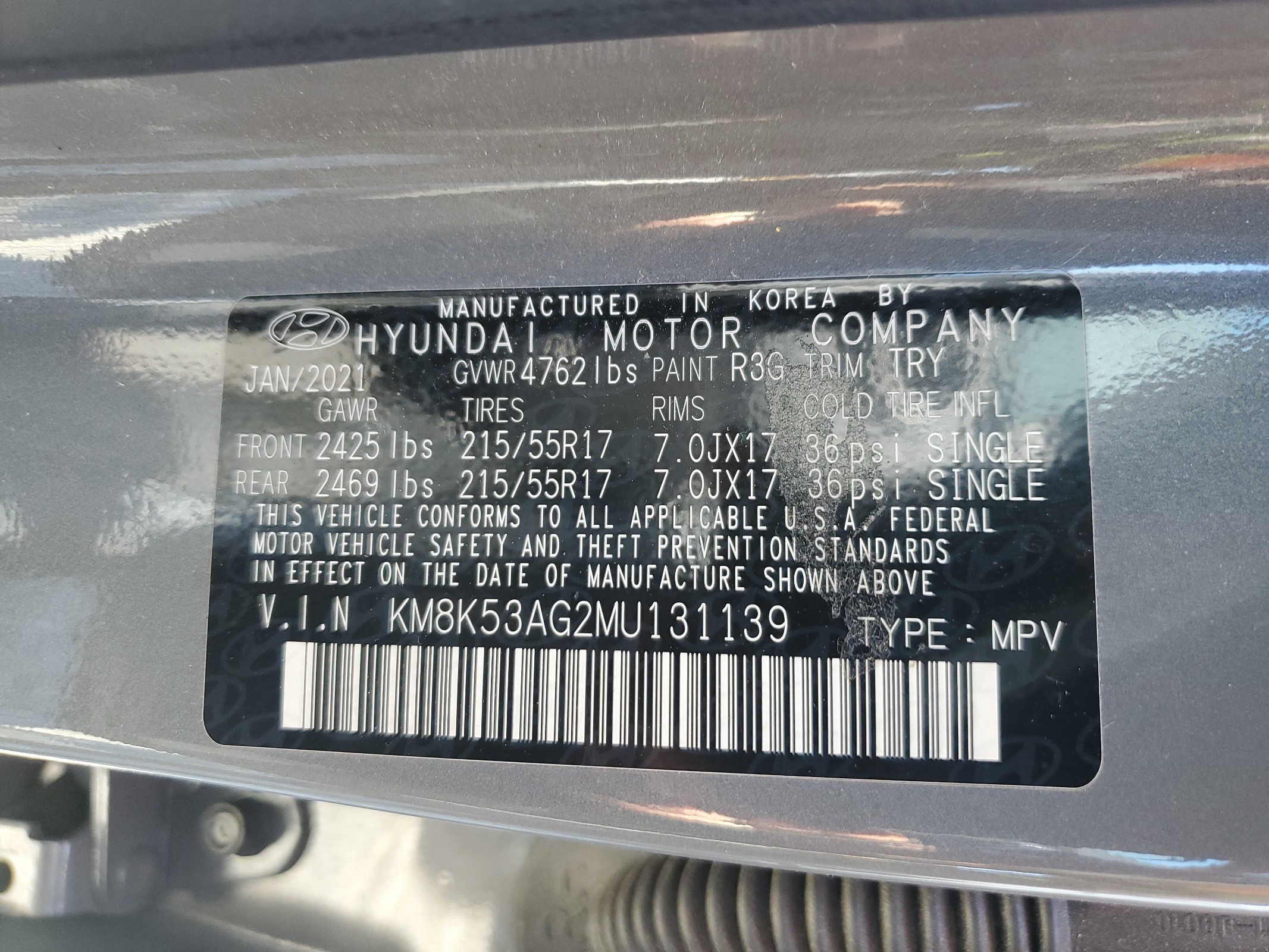 KM8K53AG2MU131139 2021 Hyundai Kona Ultimate