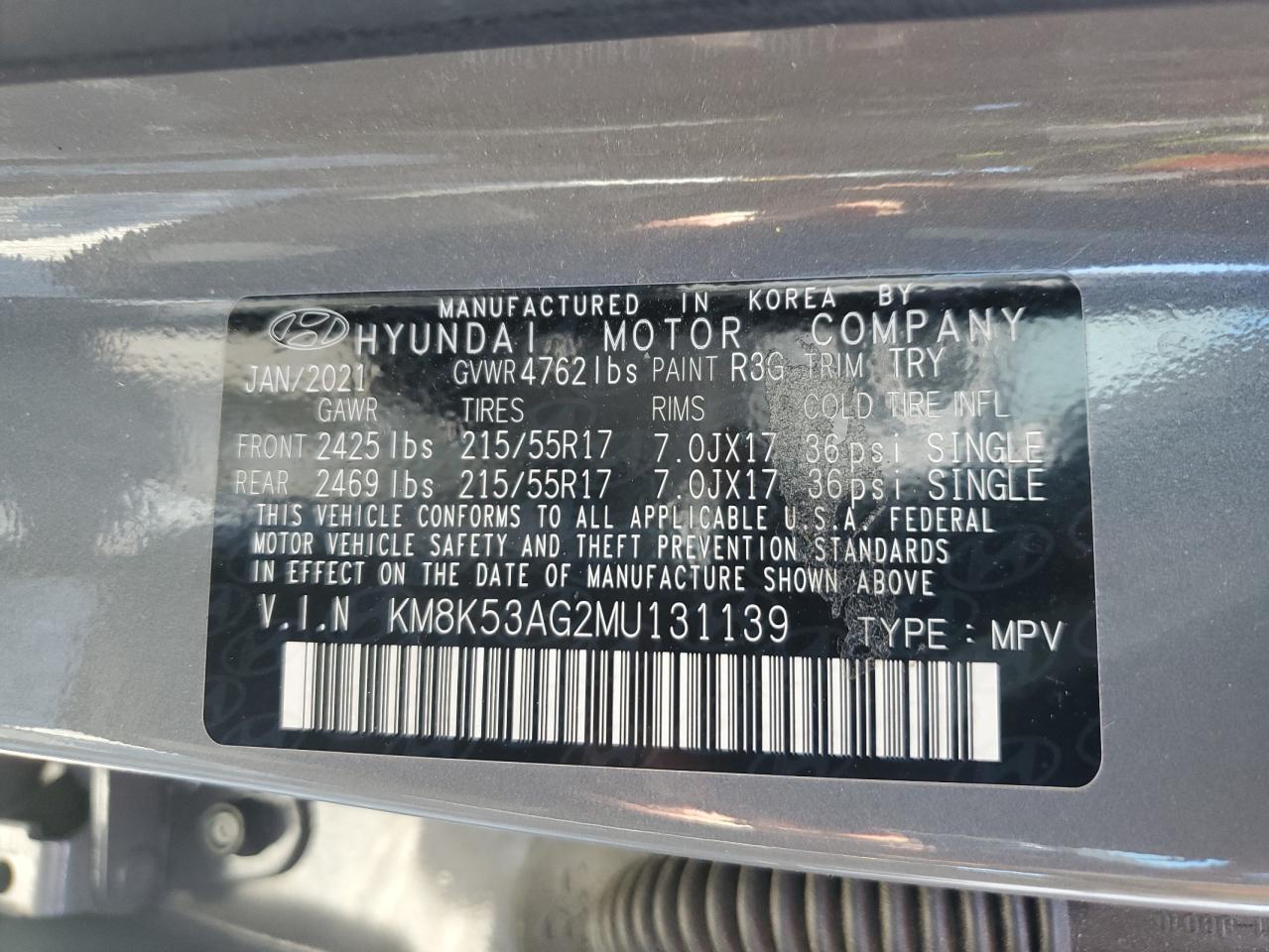 2021 Hyundai Kona Ultimate VIN: KM8K53AG2MU131139 Lot: 66609494