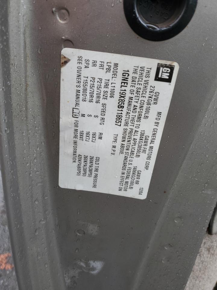 2005 Chevrolet Astro VIN: 1GNEL19X85B118657 Lot: 63858494