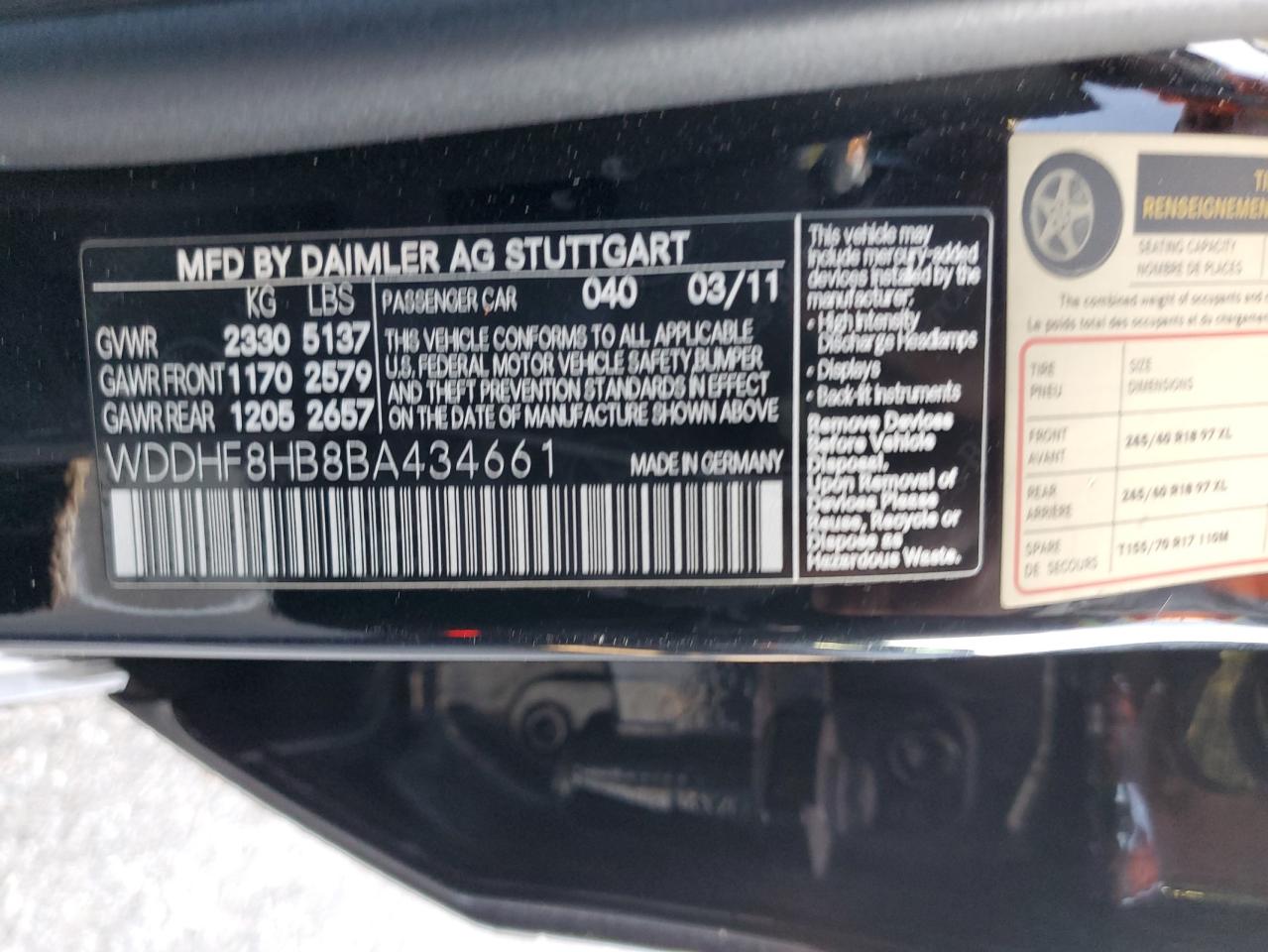 WDDHF8HB8BA434661 2011 Mercedes-Benz E 350 4Matic