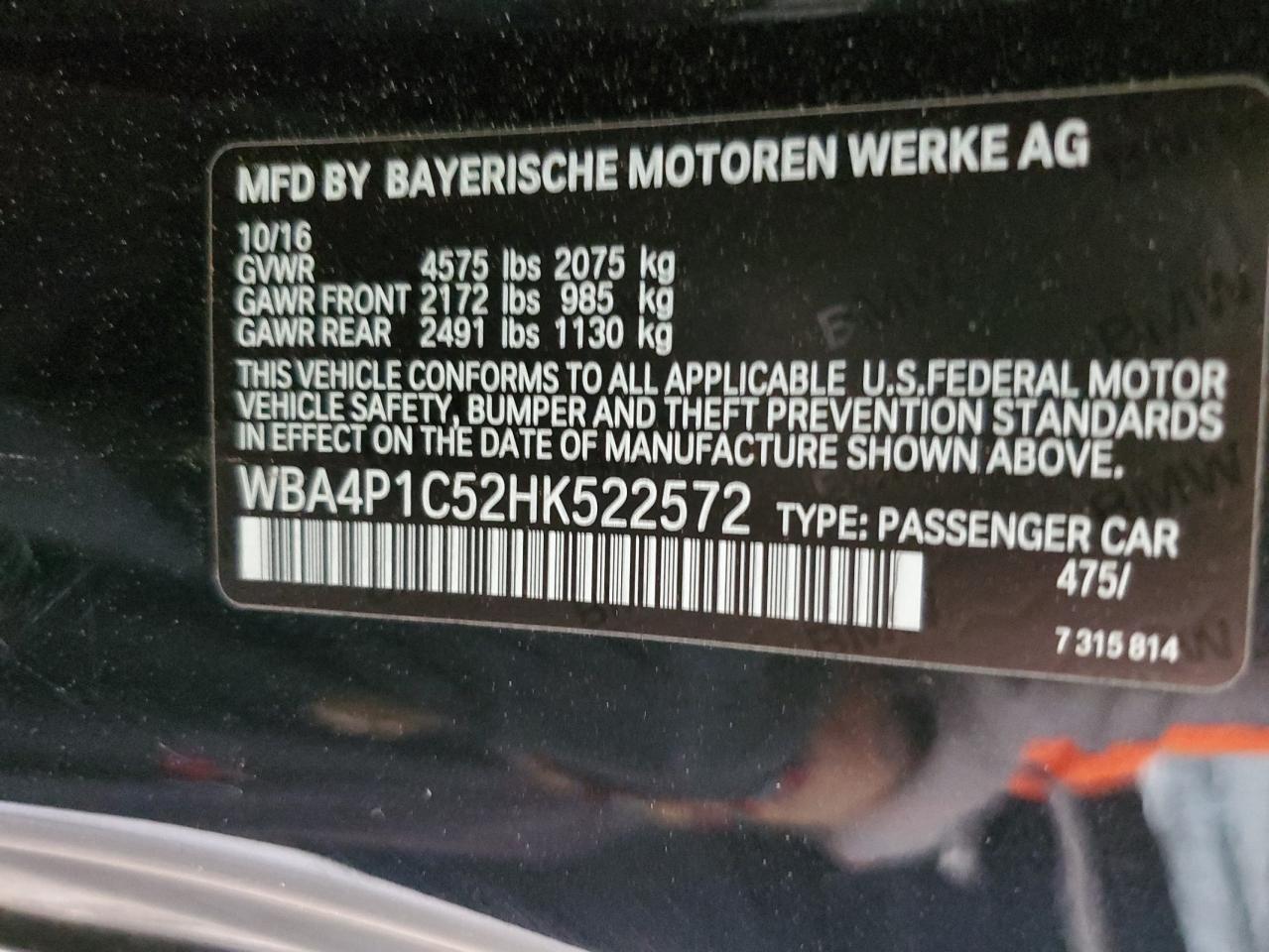 WBA4P1C52HK522572 2017 BMW 440I