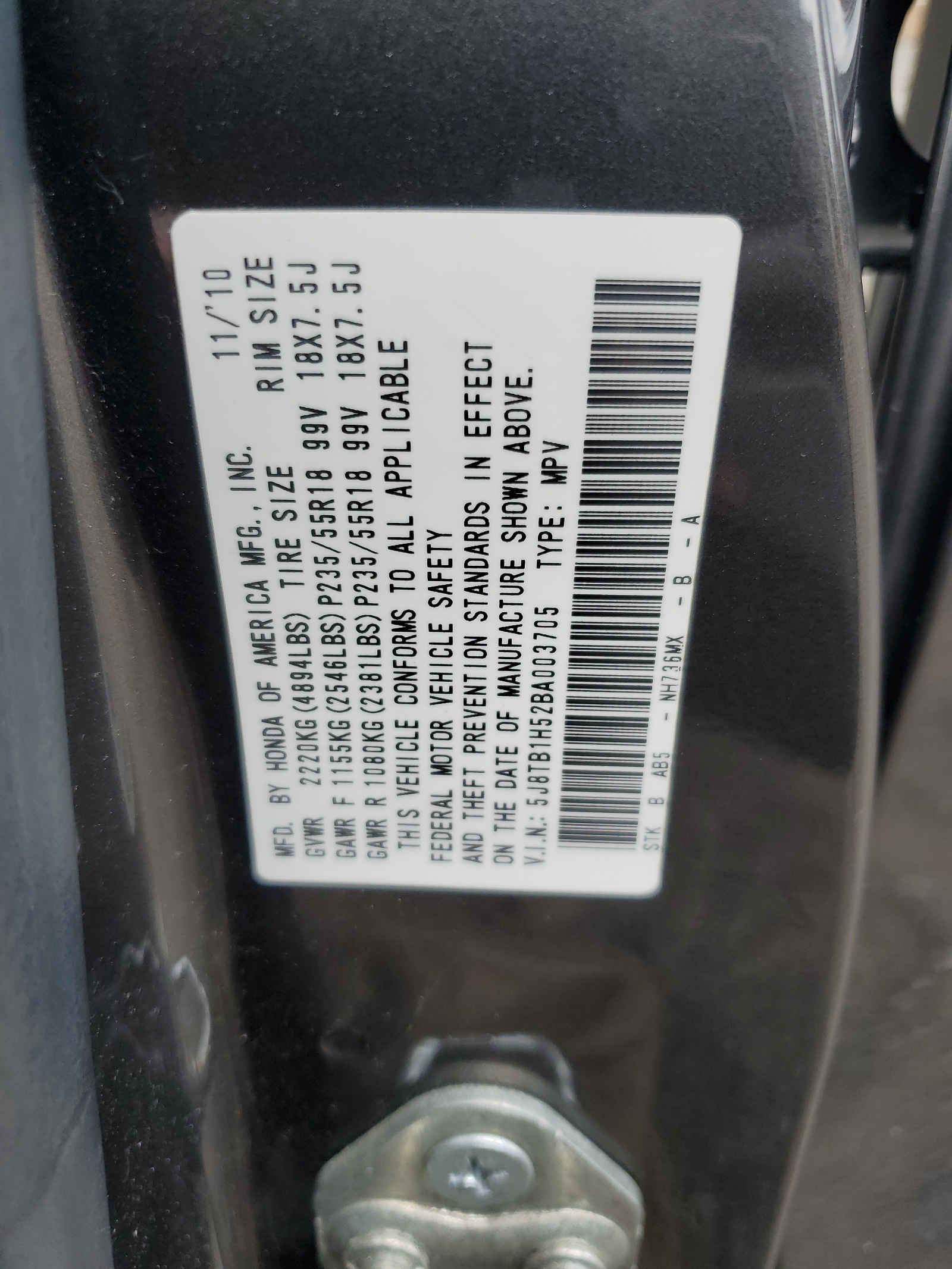 5J8TB1H52BA003705 2011 Acura Rdx Technology