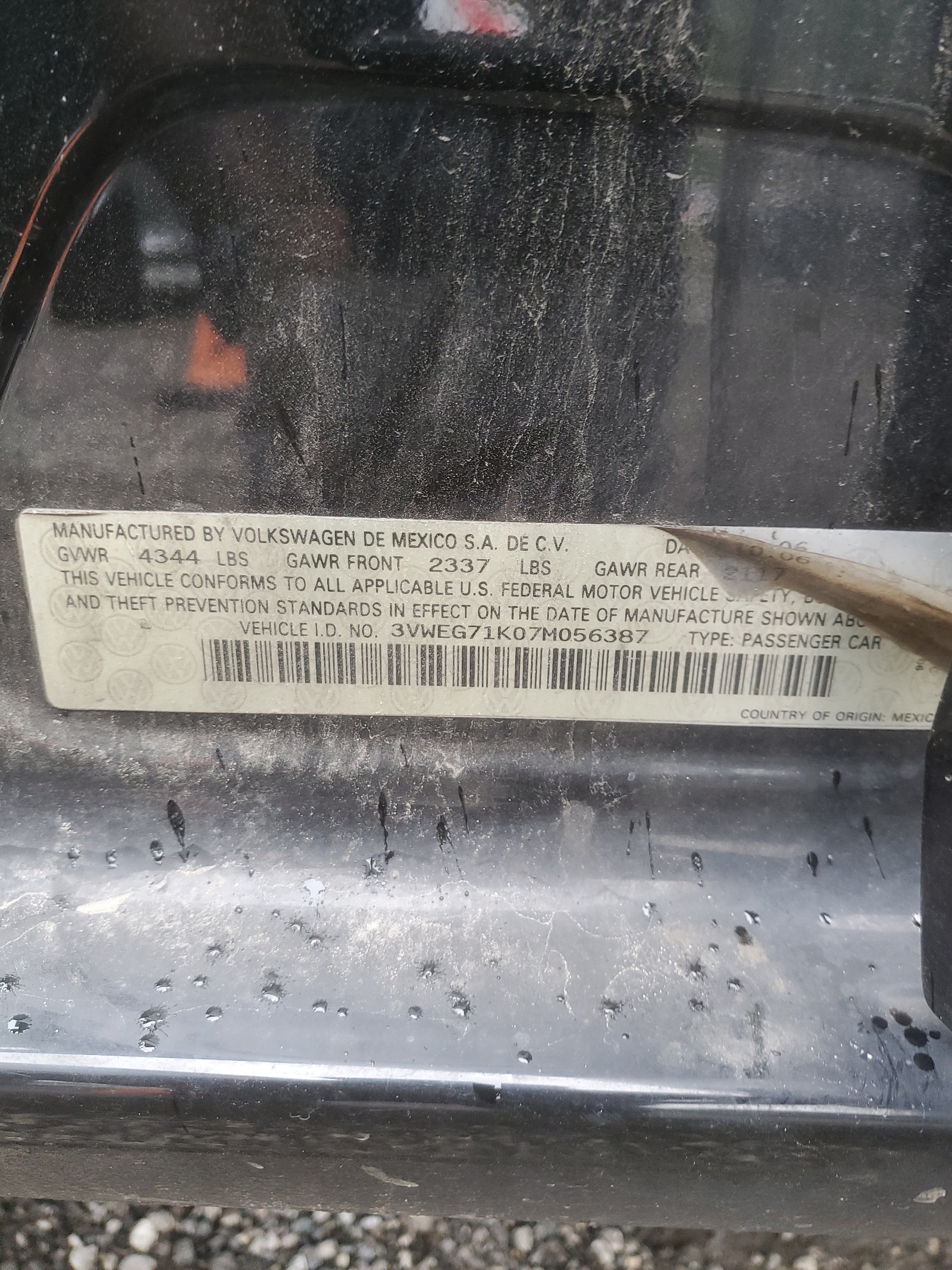 3VWEG71K07M056387 2007 Volkswagen Jetta Wolfsburg