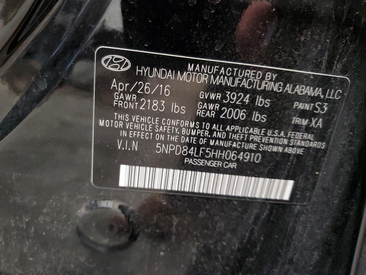 2017 Hyundai Elantra Se VIN: 5NPD84LF5HH064910 Lot: 67705274